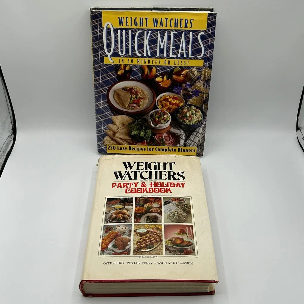 Weight Watchers Lot 2 Quick Meals Party Holiday Cookbooks Hardcover‎ Illustrated
